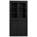 Uredski ormarić s kliznim vratima antracit 90x40x180 cm čelični 335965