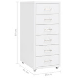 Mobilni ormarić za spise bijeli 28 x 41 x 69 cm metalni 335916