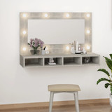 Kupaonski ormarić s LED ogledalom boja betona 90 x 31,5 x 62 cm 808895