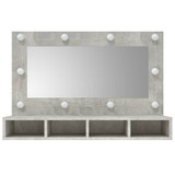 Kupaonski ormarić s LED ogledalom boja betona 90 x 31,5 x 62 cm 808895 Kupaonski ormarić s LED ogledalom boja betona 90 x 31,5 x 62 cm 808895
