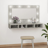 Kupaonski ormarić s LED ogledalom boja betona 90 x 31,5 x 62 cm 808895 Kupaonski ormarić s LED ogledalom boja betona 90 x 31,5 x 62 cm 808895