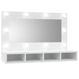 Ormarić s ogledalom i LED svjetlima bijeli 90 x 31,5 x 62 cm 808891