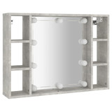 Kupaonski ormarić s ogledalom LED boja betona 76 x 15 x 55 cm 808859 Kupaonski ormarić s ogledalom LED boja betona 76 x 15 x 55 cm 808859