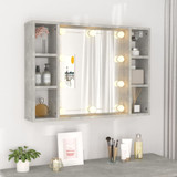 Kupaonski ormarić s ogledalom LED boja betona 76 x 15 x 55 cm 808859 Kupaonski ormarić s ogledalom LED boja betona 76 x 15 x 55 cm 808859