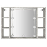 Kupaonski ormarić s ogledalom LED boja betona 76 x 15 x 55 cm 808859 Kupaonski ormarić s ogledalom LED boja betona 76 x 15 x 55 cm 808859