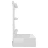 Ormarić s ogledalom i LED svjetlima sjajni bijeli 60x31,5x62 cm 808888
