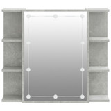 Ormarić s ogledalom i LED svjetlima boja betona 70x16,5x60 cm 808877