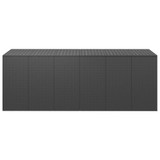 Kutija za vrtne jastuke od PE ratana 291 x 100,5 x 104 cm crna 317235