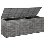 Kutija za vrtne jastuke od PE ratana 291 x 100,5 x 104 cm siva 317237