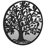 Vrtno ogledalo crno 60x2,5 cm okruglo željezno vanjska upotreba 318372