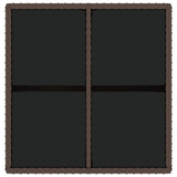 Vrtni stol smeđi 109 x 107 x 74 cm od poliratana i stakla 316788