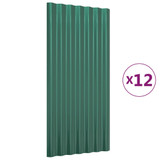Krovni paneli 12 kom od čelika obloženog prahom zelena 80x36 cm 319133 Krovni paneli 12 kom od čelika obloženog prahom zelena 80x36 cm 319133