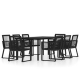 9-dijelni vrtni blagovaonski set crni 3099154