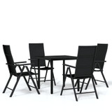 5-dijelni vrtni blagovaonski set crni 3099102