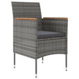 7-dijelni vrtni blagovaonski set s jastucima sivo-crni 3099350