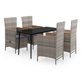 5-dijelni vrtni blagovaonski set s jastucima sivi 3099451