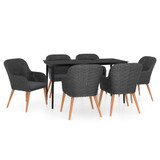 7-dijelni vrtni blagovaonski set s jastucima crni 3099520