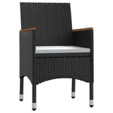 5-dijelni vrtni blagovaonski set s jastucima crni 3099343