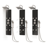 Panel za tuširanje od stakla 25 x 47,5 x 130 cm crni 151420