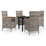5-dijelni vrtni blagovaonski set s jastucima sivi 3099432