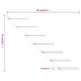 Zidni stalak za vino za 7 boca zlatni metalni 340897