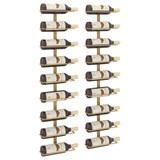 Zidni stalak za vino za 9 boca 2 kom zlatni željezni 340903