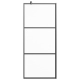 Pregrada za tuš 80 x 195 cm s mutnim staklom ESG crna 151876