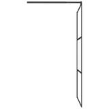 Pregrada za tuš 100 x 195 cm s napola mutnim staklom ESG crna 151874