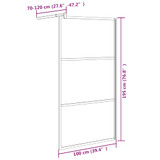 Pregrada za tuš 100 x 195 cm s napola mutnim staklom ESG crna 151874