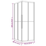 Tuš-kabina matirana ESG 80 x 70 x 180 cm crna 151860