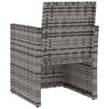 3-dijelna vrtna garnitura s jastucima od poliratana siva 319191