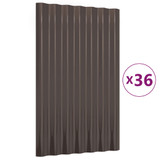 Krovni paneli 36 kom od čelika obloženog prahom smeđi 60x36 cm 319130 Krovni paneli 36 kom od čelika obloženog prahom smeđi 60x36 cm 319130
