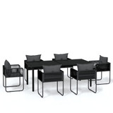 7-dijelni vrtni blagovaonski set crni 3099081