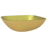 Umivaonik stakleni 42x42x14 cm zlatni 345260