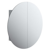 Kupaonski ormarić s okruglim ogledalom LED Siva 54x54x17,5 cm 345589