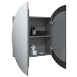 Kupaonski ormarić s okruglim ogledalom LED Siva 54x54x17,5 cm 345589 Kupaonski ormarić s okruglim ogledalom LED Siva 54x54x17,5 cm 345589
