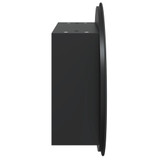 Kupaonski ormarić s okruglim ogledalom LED crni 47x47x17,5 cm 345584