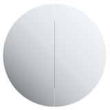 Kupaonski ormarić s okruglim ogledalom LED crni 40x40x17,5 cm 345580