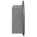 Kupaonski ormarić s okruglim ogledalom LED Siva 47x47x17,5 cm 345585