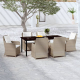 7-dijelni vrtni blagovaonski set smeđi 3099557