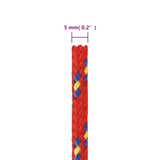 Brodski konop crveni 5 mm 100 m od polipropilena 152387