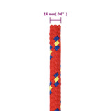 Brodski konop crveni 14 mm 100 m od polipropilena 152411