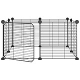 Kavez za ljubimce s 8 panela i vratima crni 35 x 35 cm čelični 171625 Kavez za ljubimce s 8 panela i vratima crni 35 x 35 cm čelični 171625