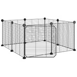 Kavez za ljubimce s 8 panela i vratima crni 35 x 35 cm čelični 171625 Kavez za ljubimce s 8 panela i vratima crni 35 x 35 cm čelični 171625