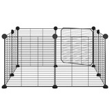 Kavez za ljubimce s 8 panela i vratima crni 35 x 35 cm čelični 171625 Kavez za ljubimce s 8 panela i vratima crni 35 x 35 cm čelični 171625
