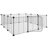 Kavez za ljubimce s 12 panela i vratima crni 35 x 35 cm čelični 171626 Kavez za ljubimce s 12 panela i vratima crni 35 x 35 cm čelični 171626