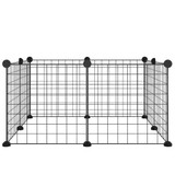 Kavez za kućne ljubimce s 8 panela crni 35 x 35 cm čelični 171621
