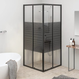 Prugasta tuš-kabina ESG 80 x 80 x 180 cm crna 151849