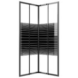 Prugasta tuš-kabina ESG 80 x 80 x 180 cm crna 151849