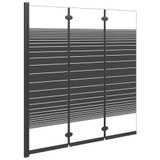 Sklopiva pregrada za tuš 3 panela 130 x 130 cm ESG crna 151864